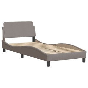 vidaXL Cadre de lit avec tête de lit Taupe 90x200 cm Tissu