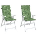 vidaXL Coussins de chaise à dossier haut lot de 2 modèle de feuille