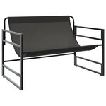 vidaXL Banc de jardin avec coussin taupe 113 cm acier