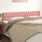 vidaXL Têtes de lit 2 Pièces Rose 100x7x78/88 cm Velours