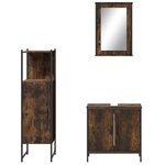 vidaXL Ensemble de meubles de salle de bain 3 Pièces Chêne fumé