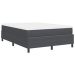 vidaXL Lit Box Spring avec Matelas Gris Foncé 160x200 cm Tissu Corduroy