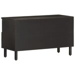 vidaXL Meuble TV noir 80x33x46 cm bois massif de manguier