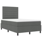 vidaXL Lit à ressorts avec matelas et lumière LED gris foncé 120x190 cm en tissu