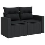 vidaXL Salon de jardin 12 Pièces avec coussins noir résine tressée