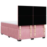 vidaXL Sommier à lattes de lit avec matelas Rose 140x190 cm Velours