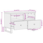 vidaXL Meuble TV marron et noir 70x33 5x46 cm bois massif de manguier