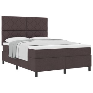 vidaXL Lit avec sommier marron foncé 140x200 cm en tissu