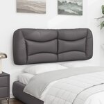 vidaXL Coussin de tête de lit gris 140 cm similicuir