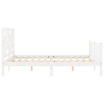 vidaXL Cadre de lit avec tête de lit blanc King Size bois massif