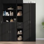 vidaXL Buffet haut noir 30x42 5x185 cm bois d'ingénierie