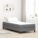 Matelas à ressorts ensachés vidaXL Gris clair Moyen 90x190x20 cm Tissu
