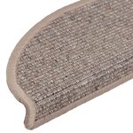 vidaXL Tapis d'escalier autocollants 15 Pièces 56x17x3 cm Beige foncé