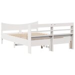 vidaXL Cadre de lit avec tête de lit blanc 120x200 cm bois pin massif