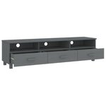 vidaXL Meuble TV HAMAR Gris foncé 158x40x40 cm Bois massif de pin