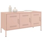 vidaXL Meuble TV rose 100 5x39x50 5 cm acier