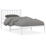 vidaXL Cadre de lit métal avec tête de lit blanc 100x190 cm