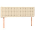vidaXL Sommier à lattes de lit avec matelas Crème 140x200 cm Tissu