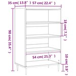 vidaXL Buffet haut chêne marron 57x35x90 cm bois d'ingénierie