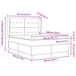 Lit Box Spring vidaXL avec Matelas en Marron Foncé  140x190 cm  Tissu