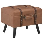 vidaXL Tabouret de rangement 40 cm Marron Similicuir