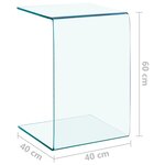 vidaXL Table d'appoint 40x40x60 cm Verre trempé