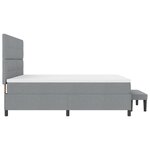 vidaXL Lit Box Spring avec Matelas & Banc Gris Clair 200x200 cm Tissu
