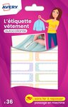 Pack de 36 étiquettes blanches vêtements - 45 x 13 mm AVERY