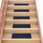 vidaXL Tapis d'escalier autocollants Rectangulaire 15 Pièces 60x25cm Bleu