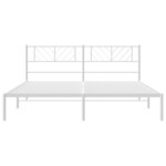 vidaXL Cadre de lit métal avec tête de lit blanc 200x200 cm