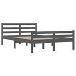 vidaXL Cadre de lit sans matelas gris bois massif 120x200 cm