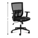 Chaise siège fauteuil de bureau dossier en filet support lombaire 150 kg noir 14_0000881