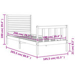 vidaXL Cadre de lit sans matelas 100x200 cm bois massif de pin
