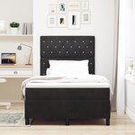 Lit à ressorts vidaXL avec matelas Noir 120x200 cm Velours