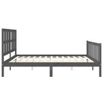 vidaXL Cadre de lit sans matelas gris 200x200 cm bois massif de pin