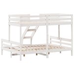vidaXL Lit superposé sans matelas 80x200/140x200 cm blanc bois massif