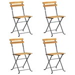 vidaXL Chaises de bistro pliables lot de 4 Bois d'acacia massif