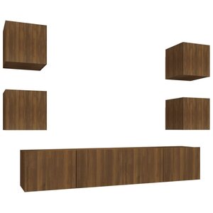 vidaXL Ensemble de meubles TV 6 Pièces Chêne marron Bois d'ingénierie