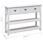 vidaXL Buffet Blanc antique 108x30x76 cm Bois de Paulownia massif