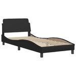 vidaXL Cadre de lit avec lumière LED noir 90x190 cm similicuir
