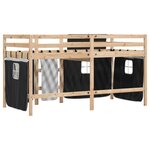 vidaXL Lit mezzanine enfants avec rideaux sans matelas 90x190 cm