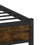 vidaXL Cadre de lit en métal sans matelas chêne fumé 100x190 cm