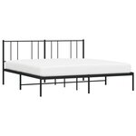 vidaXL Cadre de lit métal sans matelas et tête de lit noir 180x200 cm