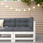 vidaXL Canapé d'angle avec coussins blanc bois de pin solide