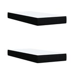 vidaXL Sommier à lattes de lit avec matelas Noir 200x200 cm Tissu