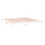 vidaXL Cadre de lit à LED sans matelas blanc 120x200 cm bois massif