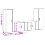 vidaXL Ensemble de meubles TV 4 Pièces Blanc brillant Bois d'ingénierie