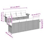 Ensemble de Canapé de Jardin 9 Pièces avec Coussins Gris Rattan Acacia vidaXL
