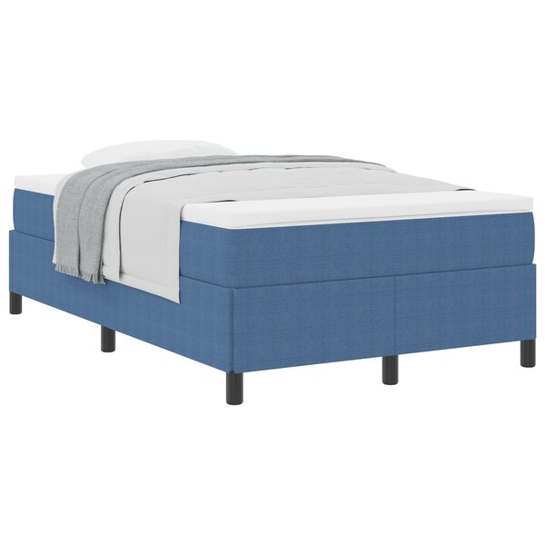 vidaXL Cadre de lit Bleu 120x190 cm Tissu Corde