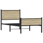 vidaXL Cadre de lit en métal sans matelas chêne sonoma 80x200 cm